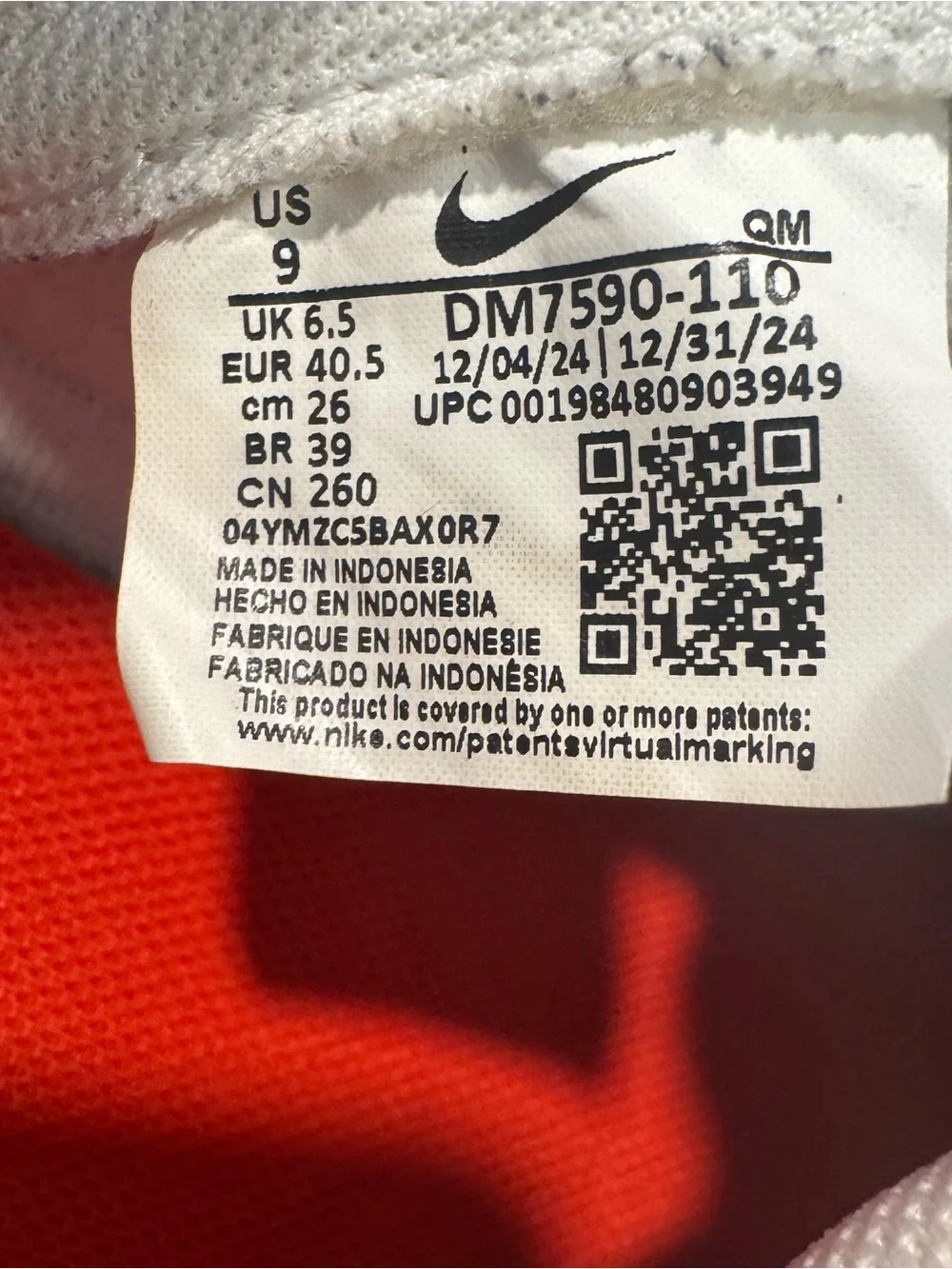 Nike Court Legacy Lift Lifestyle Sneakers Shoes White/Orange DM7590-110 Women 9